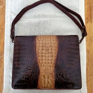 Vintage brown crocodile handbag